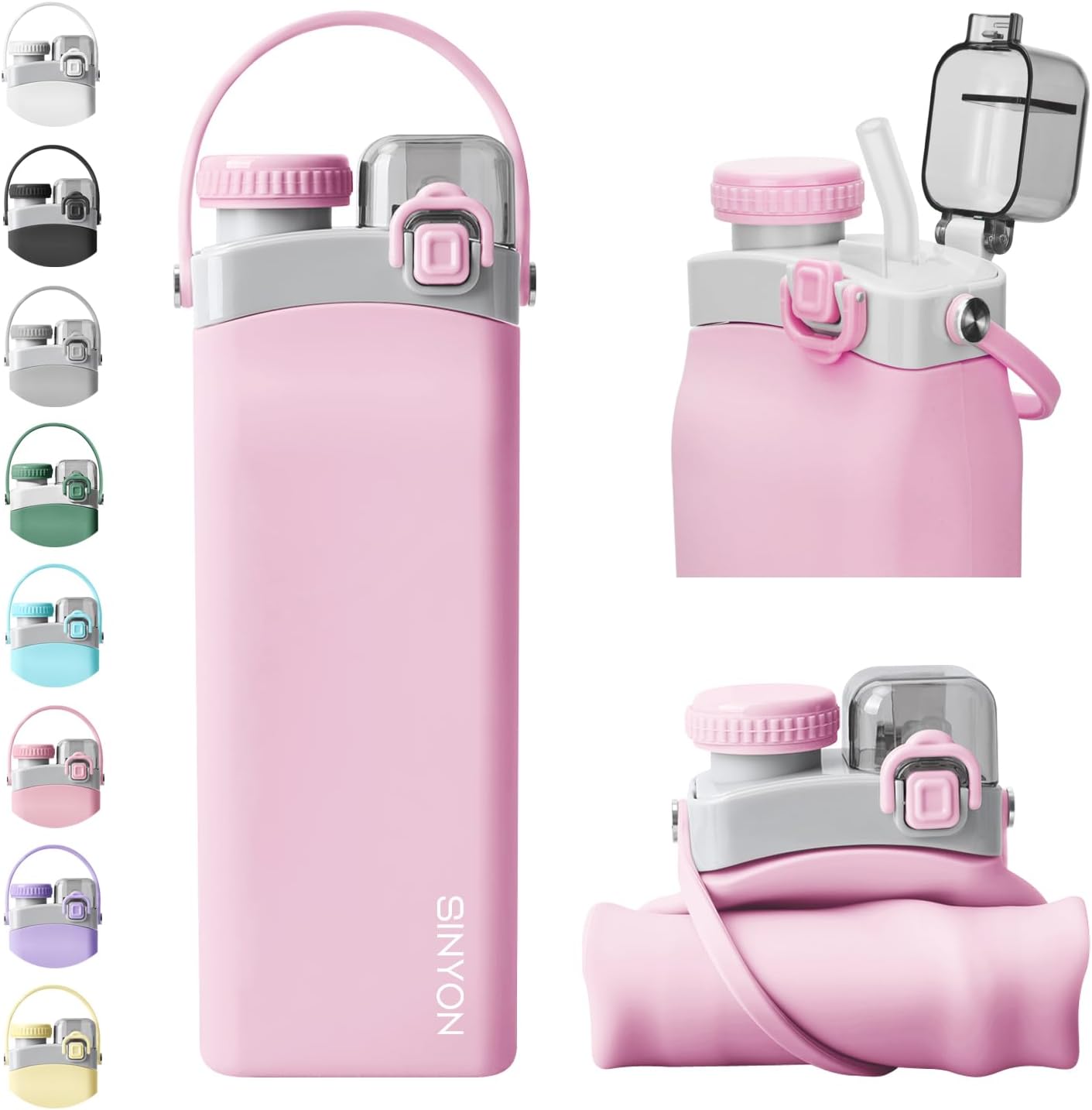 20oz Silicone Collapsible Water Bottle