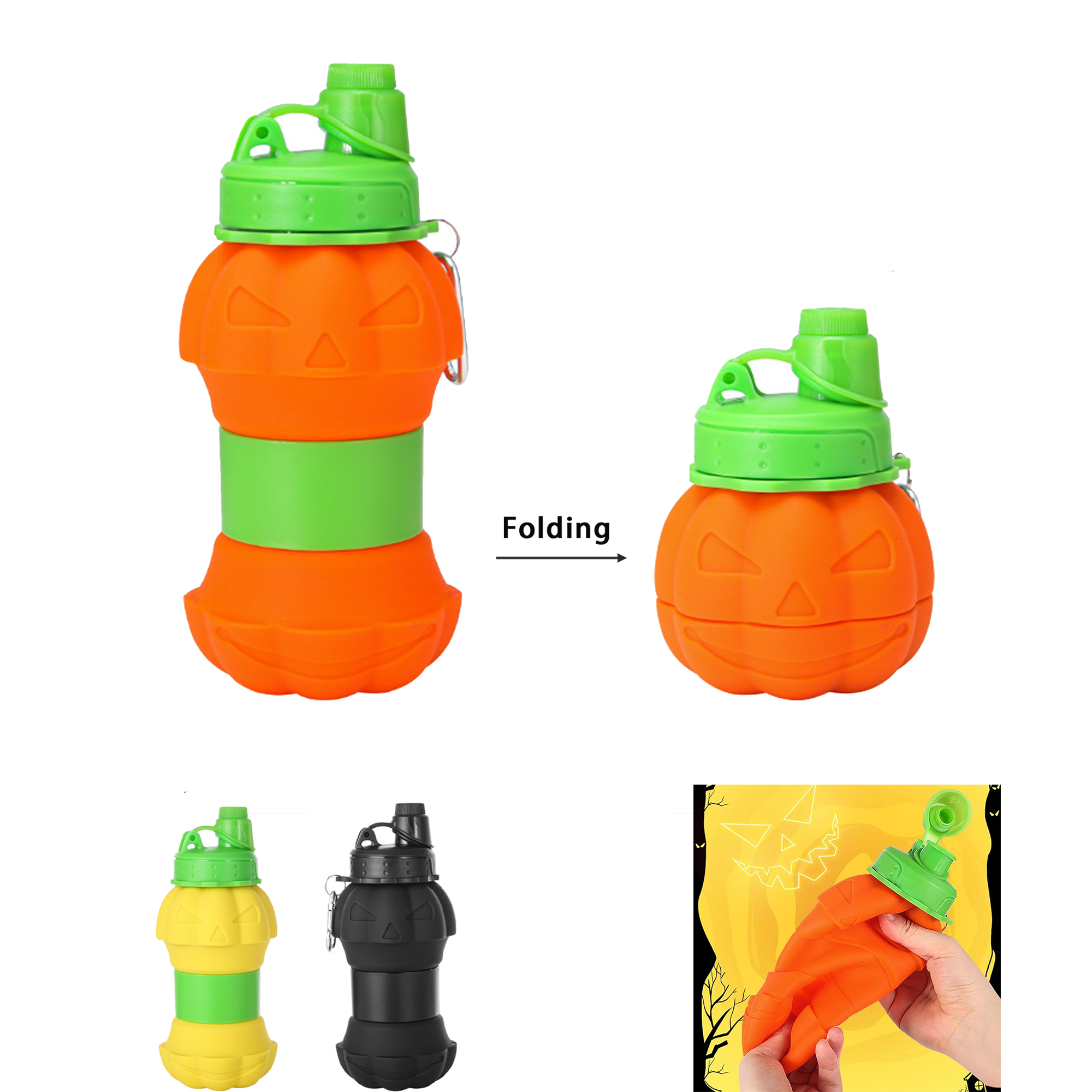 Pumpkin-Shaped Sports Water Bottle