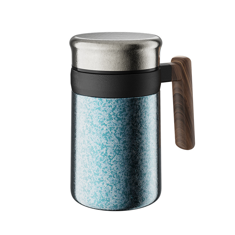 Pure Titanium Executive Mug | 500ml, Tea Infuser, Double-Wall, 6-12Hr Insulation